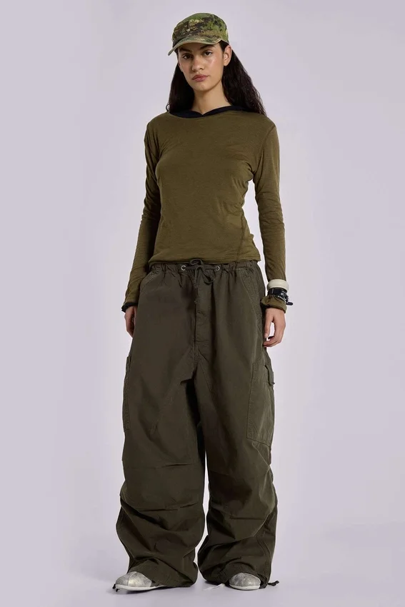 Khaki Parachute Cargo-broek