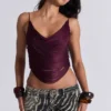 Lavinia rugloze top met franjes