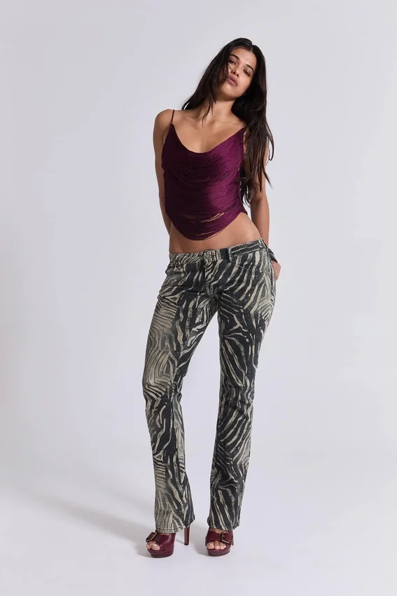 Lavinia rugloze top met franjes
