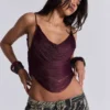 Lavinia rugloze top met franjes