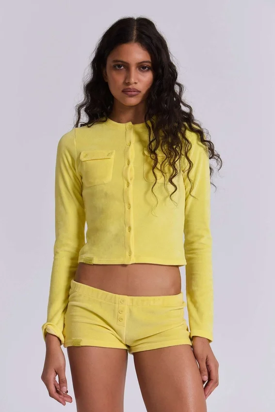 Lemon velours minishort