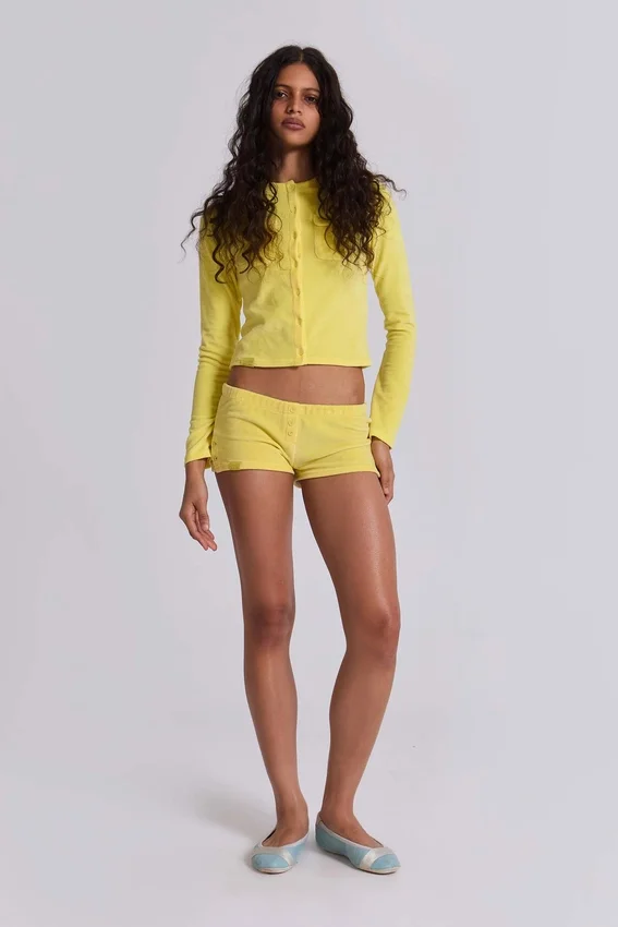Lemon velours minishort