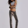 Leona bootcut-Jeans in Cooper met tijgerprint