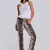 Leona bootcut-Jeans in Cooper met tijgerprint