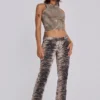 Leona bootcut-Jeans in Cooper met tijgerprint