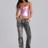 Leona bootcut-Jeans in koper met zebraprint