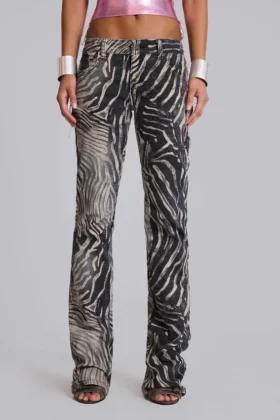 Leona bootcut-Jeans in koper met zebraprint
