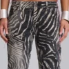 Leona bootcut-Jeans in koper met zebraprint