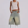 Lichtgewassen jumbo-jeansshorts