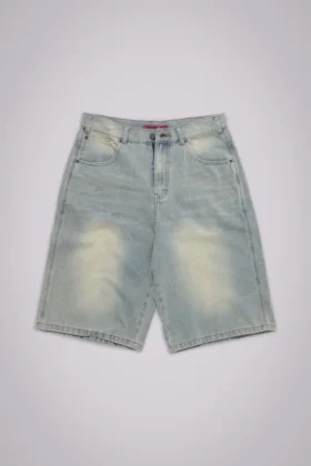Lichtgewassen jumbo-jeansshorts