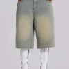 Lichtgewassen jumbo-jeansshorts