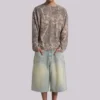 Lichtgewassen jumbo-jeansshorts
