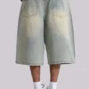 Lichtgewassen jumbo-jeansshorts