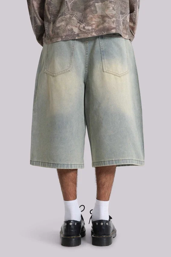 Lichtgewassen jumbo-jeansshorts