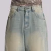 Lichtgewassen jumbo-jeansshorts