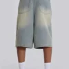 Lichtgewassen jumbo-jeansshorts