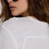 Linnen T-shirt met V-hals
