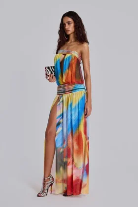 Livia bandeau maxi-jurk