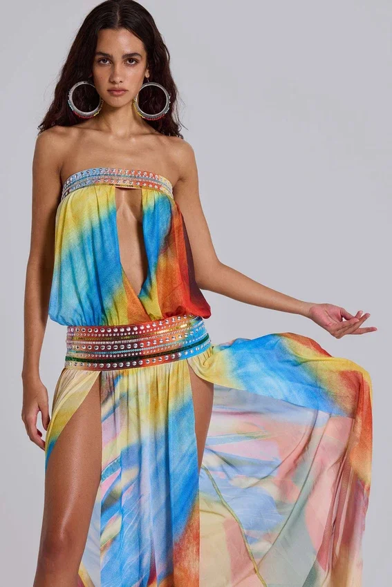 Livia bandeau maxi-jurk