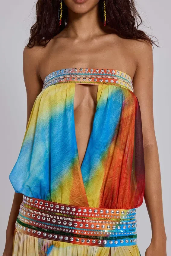 Livia bandeau maxi-jurk