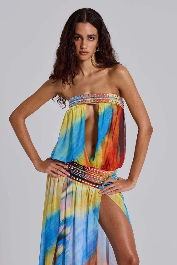 Livia bandeau maxi-jurk