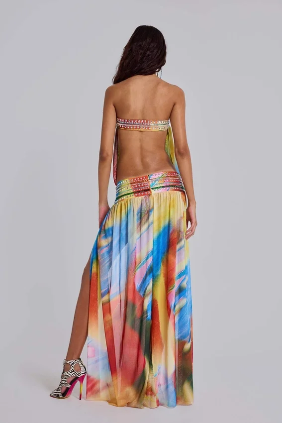 Livia bandeau maxi-jurk