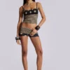 Lola mini-short met stippen en omgeslagen tailleband