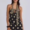 Lola strapless mini-jurk met stippen en strepen