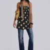 Lola strapless mini-jurk met stippen en strepen