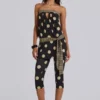 Lola strapless mini-jurk met stippen en strepen