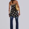 Lola strapless mini-jurk met stippen en strepen