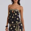 Lola strapless mini-jurk met stippen en strepen