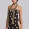 Lola strapless mini-jurk met stippen en strepen