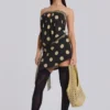 Lola strapless mini-jurk met stippen en strepen