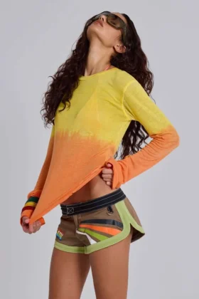 Lumir gebreide top met ombre-effect en lange mouwen