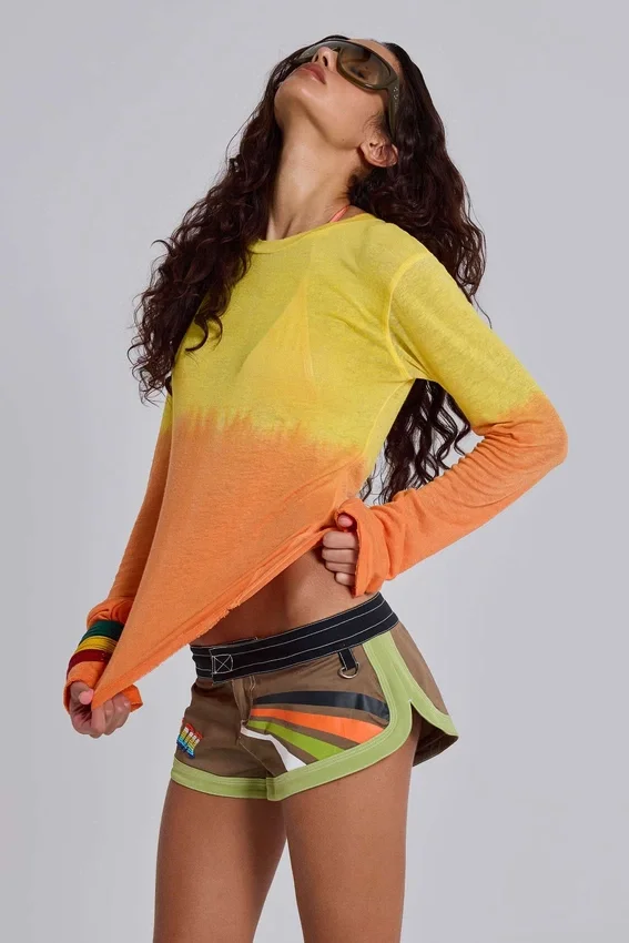 Lumir gebreide top met ombre-effect en lange mouwen