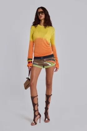 Lumir gebreide top met ombre-effect en lange mouwen