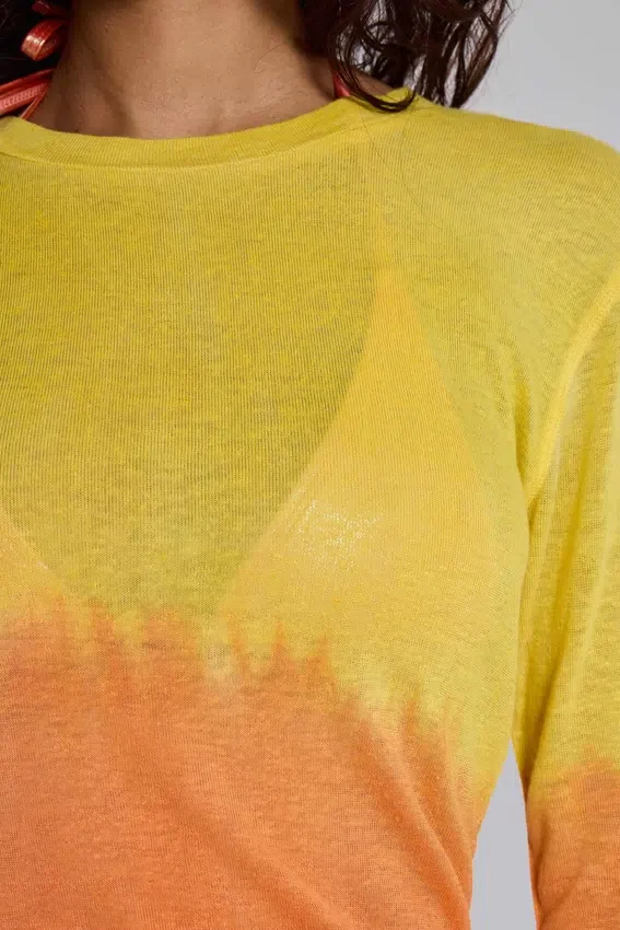 Lumir gebreide top met ombre-effect en lange mouwen