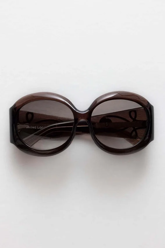 Majorette oversized ronde zonnebril in bruin