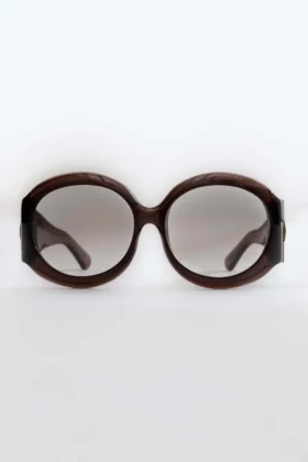 Majorette oversized ronde zonnebril in bruin
