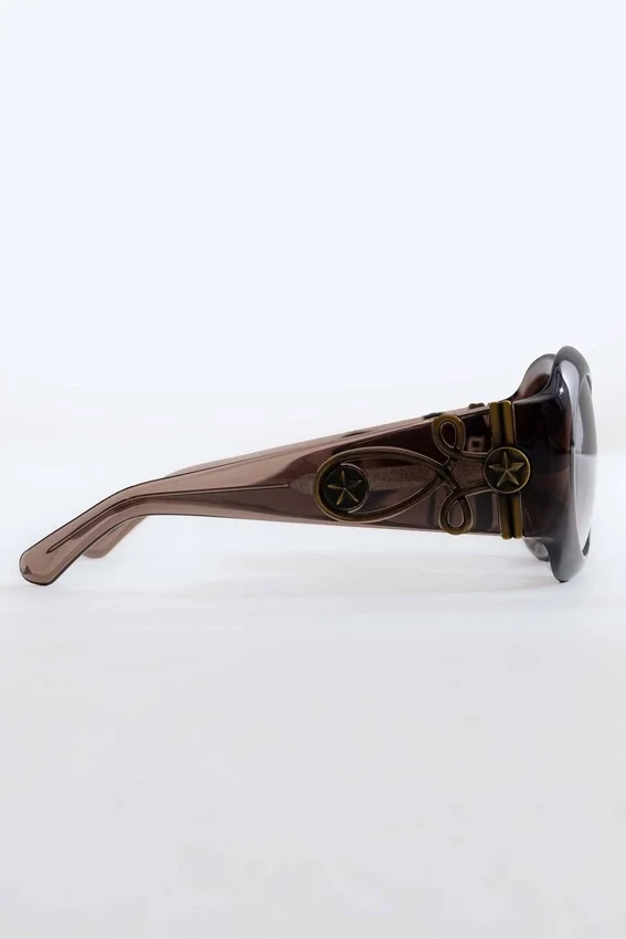 Majorette oversized ronde zonnebril in bruin