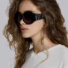 Majorette oversized ronde zonnebril in zwart