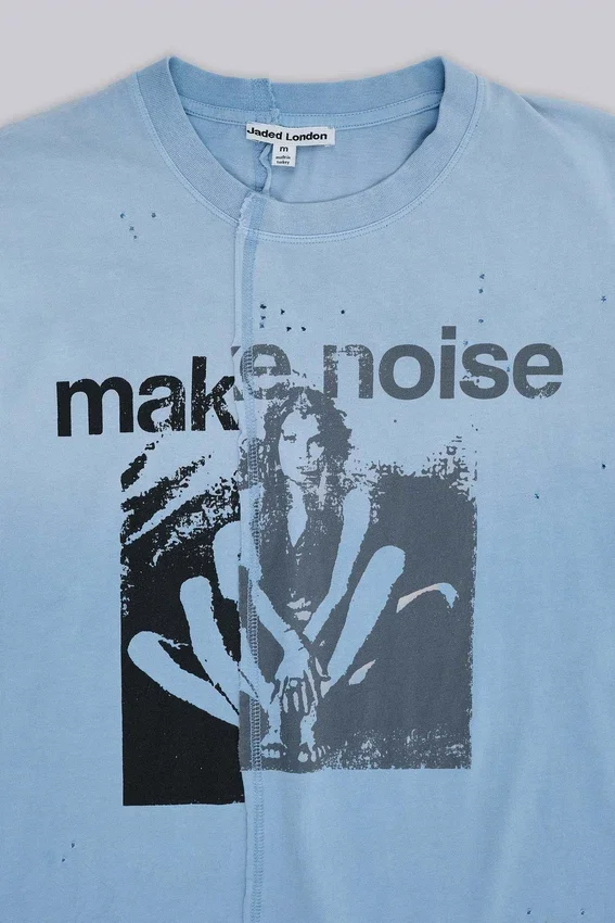 Make Noise T-shirt met splices en cropped pasvorm