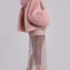 Mara oversized jas van imitatiebont in roze