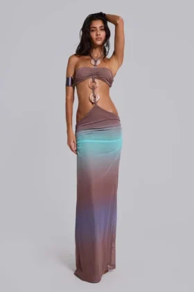 Marilis maxi-jurk met ombre-effect