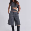 Mena asymmetrische top in grijs