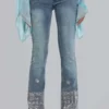 Met de hand geregen Cooper-Jeans met bootcut