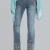 Met de hand geregen Cooper-Jeans met bootcut