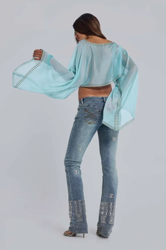 Met de hand geregen Cooper-Jeans met bootcut