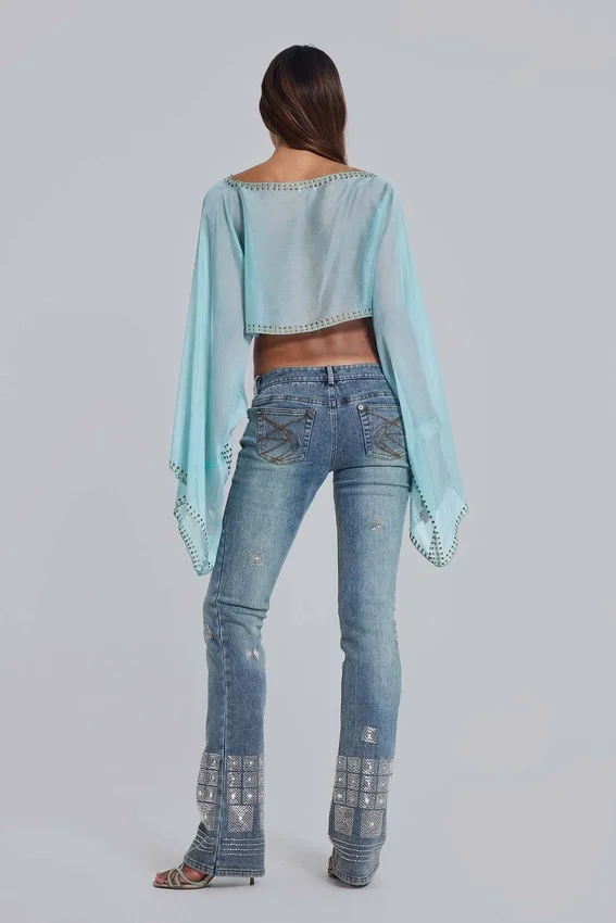 Met de hand geregen Cooper-Jeans met bootcut